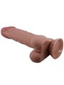 PRETTY LOVE - SLIDING SKIN SERIES REALISTIC DILDO WITH SLIDING SKIN SUCTION CUP BROWN 24 CM