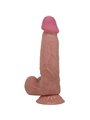 PRETTY LOVE - SLIDING SKIN SERIES REALISTIC DILDO WITH SLIDING BROWN SKIN SUCTION CUP 21.8 CM