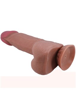 PRETTY LOVE - SLIDING SKIN SERIES REALISTIC DILDO WITH SLIDING BROWN SKIN SUCTION CUP 21.8 CM