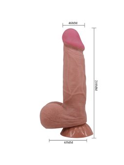 PRETTY LOVE - SLIDING SKIN SERIES REALISTIC DILDO WITH SLIDING BROWN SKIN SUCTION CUP 21.8 CM