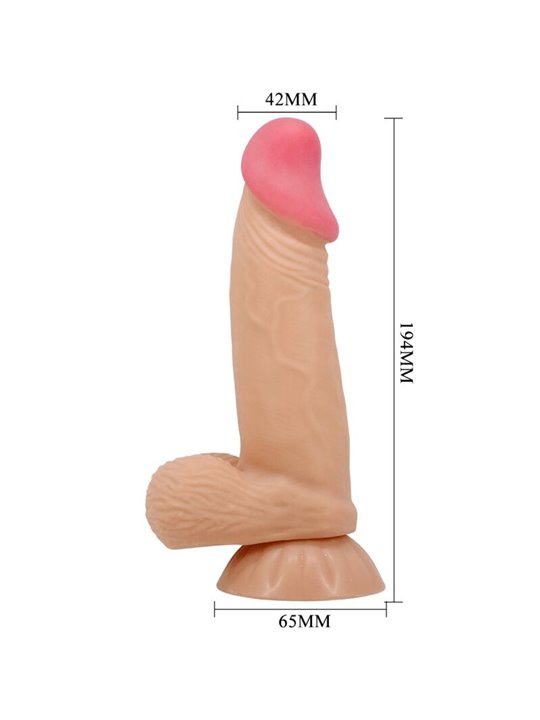 PRETTY LOVE - SLIDING SKIN SERIES REALISTIC DILDO WITH SLIDING SKIN SUCTION CUP 19.4 CM