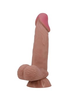 PRETTY LOVE - SLIDING SKIN SERIES REALISTIC DILDO WITH SLIDING BROWN SKIN SUCTION CUP 19.4 CM