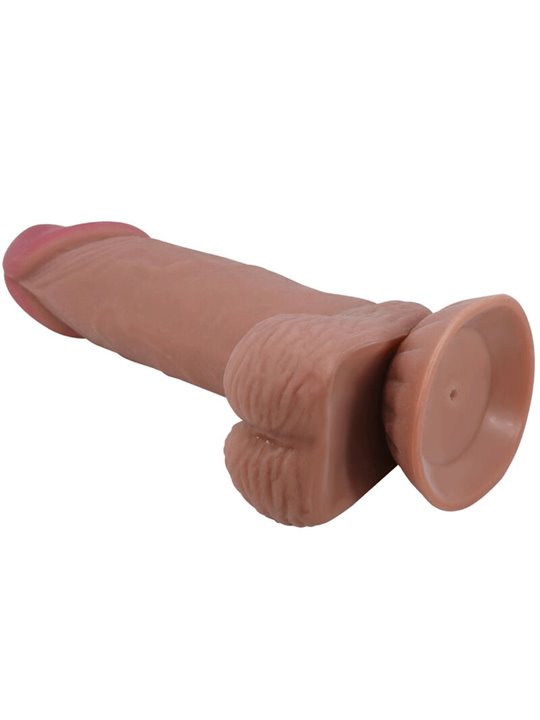 PRETTY LOVE - SLIDING SKIN SERIES REALISTIC DILDO WITH SLIDING BROWN SKIN SUCTION CUP 19.4 CM