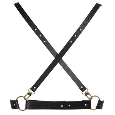 Bijoux Indiscrets Maze - Imbracatura a X in Pelle Vegana - Nero