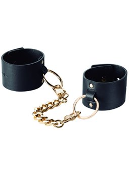 Bijoux Indiscrets Maze - Polsiere in Pelle Vegana con Catena - Nero