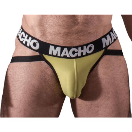 Macho MX25A - Slip Uomo Jockstrap con Fondo Aperto - Taglia XL Giallo