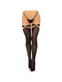 Leg Avenue - Calze Autoreggenti con Reggicalze e Cuori - Taglia Unica Nero