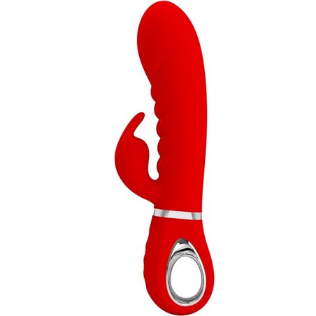 Pretty Love Prescott - Vibratore Rabbit in Silicone con 7 Funzioni - Rosso
