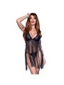Chilirose CR 4462 - Babydoll con Nappine + Perizoma - Taglia S/M Nero