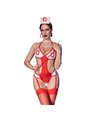 CHILIROSE - CR 4631 SET BODYSUIT NURSE CROTCHLESS RED S/M