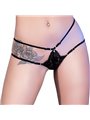 Chilirose CR 4387 - Slip in Pizzo con Stringhe Regolabili - Taglia L/XL Nero