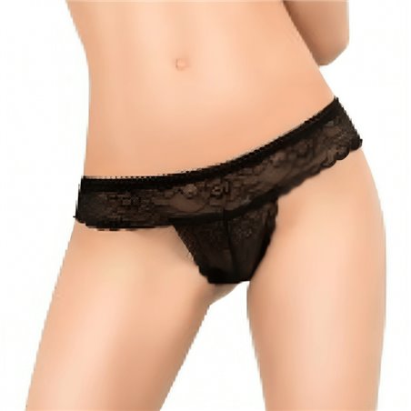 Chilirose CR 3853 - Slip Donna in Pizzo Floreale - Taglia S/M Nero