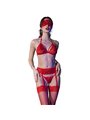 Chilirose CR 4467 - Reggiseno, Perizoma, Calze e Reggicalze - L/XL Rosso