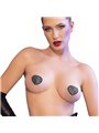 Chilirose CR 4662 - Copricapezzoli Adesivi con Strass e Catena - Argento e Nero