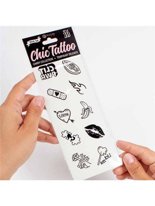 Secret Play Candy - Set di 10 Tatuaggi Temporanei