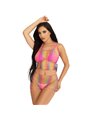 LEG AVENUE - SET TOP & PANTS FISHNET MULTICOLOR