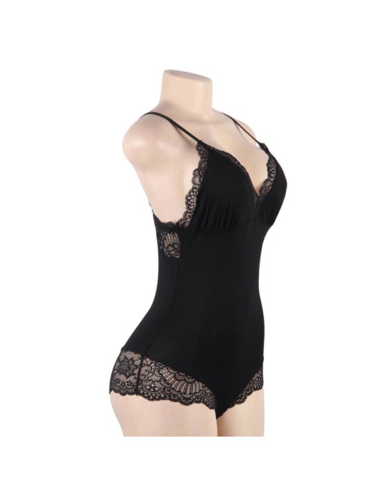 Subblime - Body con Dettagli in Pizzo Floreale Nero S/M