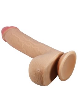 Pretty Love - Sliding Skin Series Realistic Dildo With Sliding Skin Suction Cup Flesh 23.4 Cm