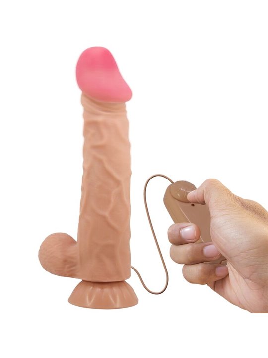 Pretty Love - Sliding Skin Series Realistic Dildo With Sliding Skin Suction Cup Flesh 24 Cm