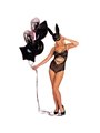 Livco Corsetti Kylssiam LC 90613 - Body in Tulle e Pizzo S/M Nero