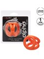 Calexotics Alpha Tri-Ring - Anello Fallico in Silicone Liquido Arancione