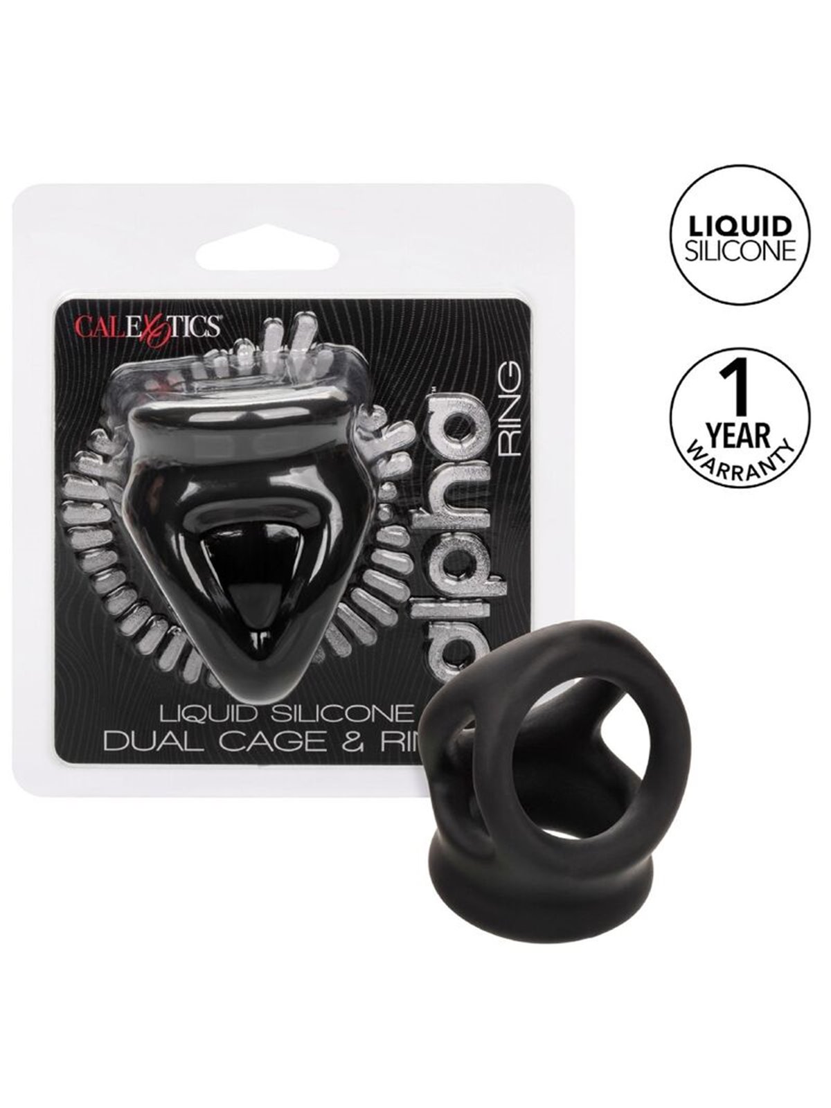 Calexotics - Alpha Dual Cage Ring Black