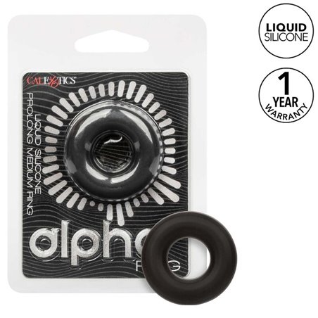  Calexotics Alpha Prolong Medium Ring - Anello Fallico in Silicone Nero