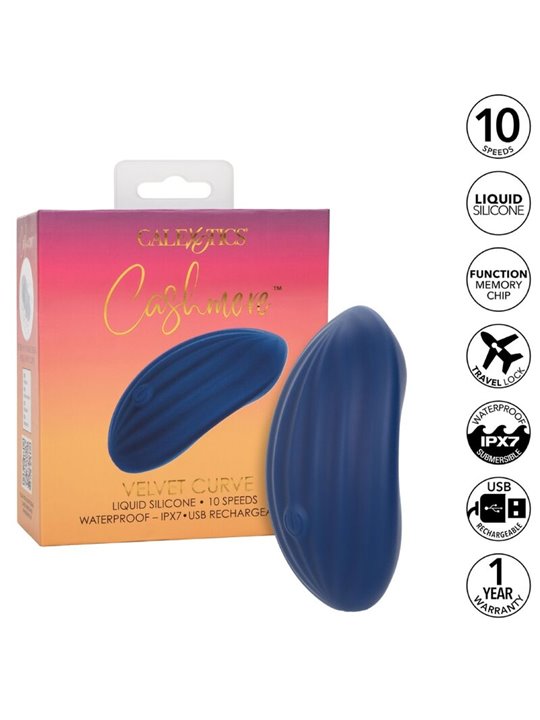  Calexotics Cashmere Velvet Curve - Massaggiatore Clitorideo in Silicone Blu