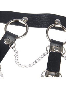 Subblime - Chest Harness Leather Chains Black One Size