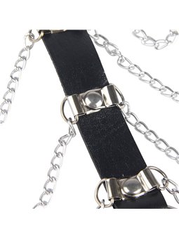 Subblime - Chest Harness Leather Chains Black One Size