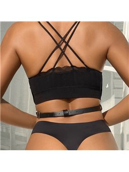 Subblime - Chest Harness Leather Chains Black One Size