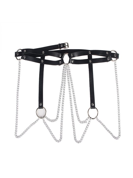 Subblime - Leather Ring Chainbelt Black One Size