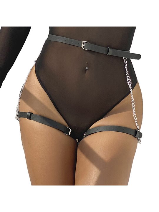 Subblime - Leather Belt Harness Black One Size