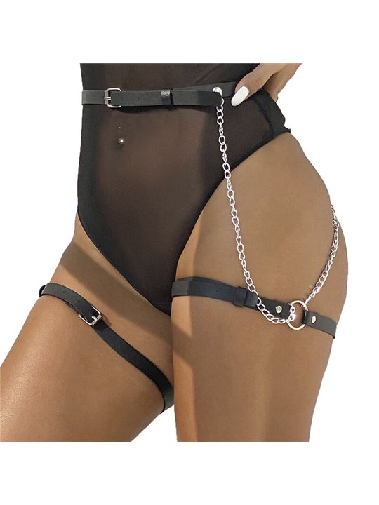 Subblime - Leather Belt Harness Black One Size