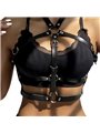 Subblime - Leather Ring Chest Harness Black One Size