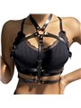 Subblime - Leather Ring Chest Harness Black One Size