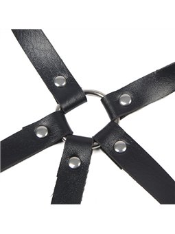 Subblime - Leather Ring Chest Harness Black One Size