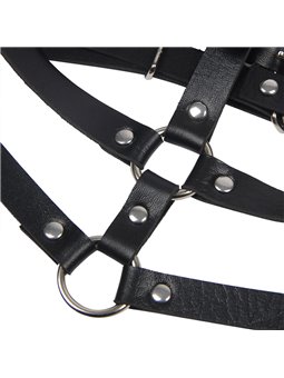 Subblime - Leather Ring Chest Harness Black One Size