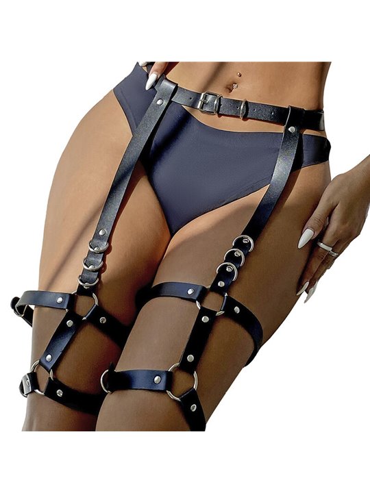 Subblime - Garter Harness With Rings One Size