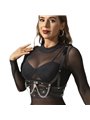 Subblime - Imbracatura a Corsetto in Pelle Vegana con Catene Taglia Unica