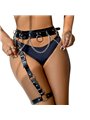 Subblime - Cintura Pettorina in Pelle Vegana Nera, Catene e O-Ring Taglia Unica