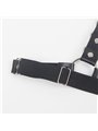 Subblime - Cintura Pettorina in Pelle Vegana Nera, Catene e O-Ring Taglia Unica