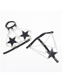 Subblime - Full Body Harness With Star Chaindetail One Size