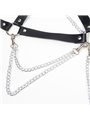 Subblime - Imbragatura Reggiseno in Pelle Vegana con Catene e O-Ring Taglia Unica