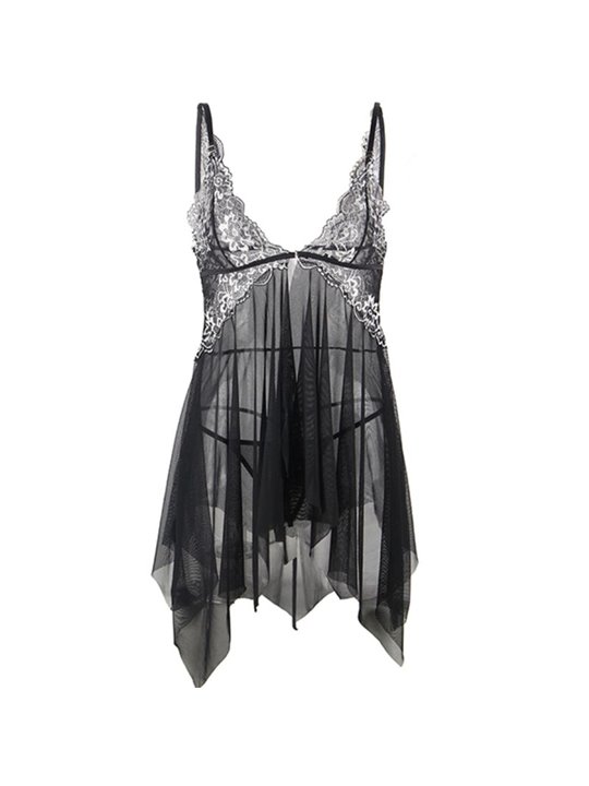 Subblime - Babydoll Asimmetrico in Tulle e Pizzo L/XL