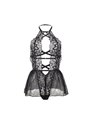 Subblime - Body in Pizzo Nero con Scollo Halter e Schiena Nuda L/XL