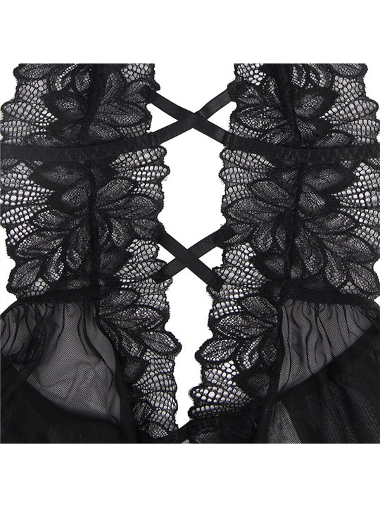 Subblime - Teddy Halter Neck Bare Back Lace Black L/Xl