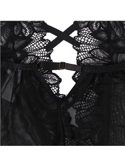 Subblime - Body in Pizzo Nero con Scollo Halter e Schiena Nuda L/XL