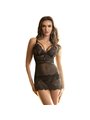 Subblime - Babydoll in Pizzo Trasparente con Spalline Regolabili L/XL Nero