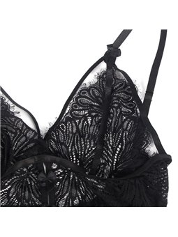 Subblime - Babydoll in Pizzo Trasparente con Spalline Regolabili L/XL Nero